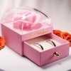 33592 4 darčeková krabička kvetina kr0006 ružová