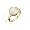 Pozlátený prsteň s bielou perleťou 15022.1 (Veľkosť 52 (průměr 16,6mm))