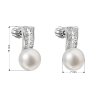 19472 3 stribrne nausnice visiace s bielou ricnou perlou 21001 1