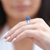 Strieborný prsteň s kryštálmi modrý 735013.3 (Veľkosť 54 (priemer 17,2 mm))