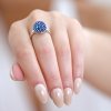 Strieborný prsteň s kryštálmi modrý 735013.3 (Veľkosť 54 (priemer 17,2 mm))