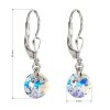 16601 2 stribrne nausnice visiace s kryštálmi swarovski ab efekt kulate 31134 2