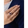 Strieborný prsteň s kryštálmi Swarovski červený okrúhly 35026.3 (Veľkosť 52 (ø16,6 mm))