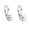 21104 2 stribrne nausnice visiace s kryštálmi swarovski biele kulate 31230 1
