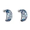 21221 stribrne nausnice visiaci s kryštálmi swarovski modre pulkruh 31164 3 blue style