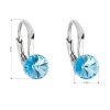 21494 2 stribrne nausnice visiace s kryštálmi swarovski modre kulate 31230 3 aquamarine