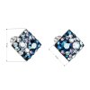21599 2 stribrne nausnice pecka s kryštálmi swarovski modry kosoštvorec 31169 3 blue style