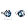 21608 2 stribrne nausnice pecka s kryštálmi swarovski modre kulate 31136 3 blue style