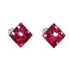 21641 stribrne nausnice pecka s krystalmi swarovski cerveny kosoštvorec 31169 3 cherry