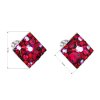 21641 2 stribrne nausnice pecka s krystalmi swarovski cerveny kosoštvorec 31169 3 cherry