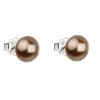 16769 stribrne nausnice pecka s perlou swarovski hnede kulate 31142 3
