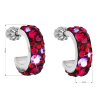21647 2 stribrne nausnice kruhy s kryštálmi swarovski cerveny pulkruh 31118 3 cherry