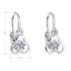 21815 1 strieborné detské náusnice visiace so zirkónom fialová kyticka 11171 3