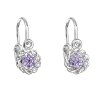 21863 stribrne detske náusnice visiace so zirkónom fialova kyticka 11176 3