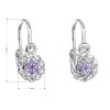 21863 2 strieborné detské náusnice visiace so zirkónom fialová kyticka 11176 3
