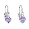 21887 stribrne detske nausnice visiace so zirkónom fialové srdce 11178 3