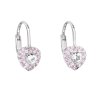 22031 stribrne detske nausnice visiace so zirkónom ružové srdce 11216 3