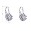 22037 2 stribrne nausnice visiace so zirkónom fialova kyticka 11217 3