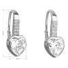 22043 2 stribrne nausnice visiace so zirkónom biele srdce 11169 1