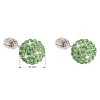 22487 2 stribrne nausnice kôstky s kryštálmi zelene kulate 31111 3