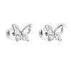 23075 stribrne nausnice pecka so zirkónom biely motyl 11036 1