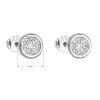 23108 2 stribrne nausnice pecka so zirkónom biele kulate 11078 1