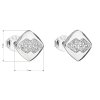 23174 2 stribrne nausnice pecka so zirkónom biely kosoštvorec 11102 1
