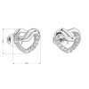 23201 2 stribrne nausnice pecka so zirkónom biele srdce 11114 1