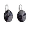 23690 stribrne náusnice visiace s kryštálmi swarovski cierny oval 31275 3