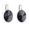 23690 2 stribrne nausnice visiace s kryštálmi swarovski cierny oval 31275 3