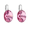 23693 stribrne nausnice visiace s kryštálmi swarovski ruzovy oval 31275 3