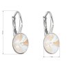 23714 2 stribrne nausnice visiace s kryštálmi swarovski biely oval 31276 4 light grey delite