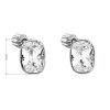 23759 2 stribrne nausnice pecka s krystalmi swarovski biely obdelnik 31279 1