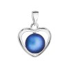 23792 strieborný prívesok s tmavo modrou matnou swarovski perlou srdca 34246 3
