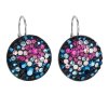17018 stribrne nausnice visiaci s kryštálmi swarovski mix farieb kulate 31161 4 galaxy