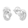 24125 stribrne nausnice pecka so zirkónom v bielej farbe 11313 1