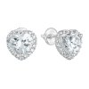 24410 stribrne nausnice pecka so zirkónom biele srdce 11276 1