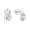 24461 2 stribrne nausnice pecka so zirkónom v bielej farbe 11256 1
