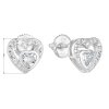 24488 2 stribrne nausnice pecka so zirkónom biele srdce 11288 1