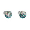 24551 3 stribrne nausnice pecka s kryštálmi swarovski mix farieb kulate 31336 3 magic indicolite