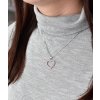 Strieborný prívesok s kryštálmi Swarovski ružové srdce 34093.3 (34093.3 Farba Fialová)