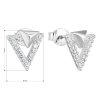 25112 2 stribrne nausnice pecka so zirkónom biely trojuholnik 11081 1