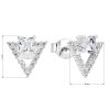 25148 2 stribrne nausnice pecka so zirkónom biely trojuholnik 11150 1