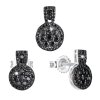 25202 sada šperku so zirkónom nausnice a prívesok cierne kulate 19024 3
