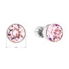 25733 3 stribrne nausnice pecka so swarovski krystalmi rusove kulate 31113 3 light rose