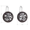 25814 3 stribrne nausnice visiace s kryštálmi swarovski cerne kulate 31176 5 hematite