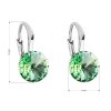 25829 3 stribrne nausnice visiace s kryštálmi swarovski zelene kulate 31229 3 chrysolite