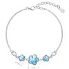 25910 3 stribrny naramok so swarovski krystalmi modra kyticka 33112 3