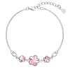 25916 strieborný náramok so swarovski kryštálmi ružová kyticka 33112 3 light rose