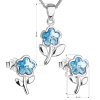 26036 4 sada šperku s kryštálmi swarovski nausnice retiazok a prívesok modra kyticka 39172 3